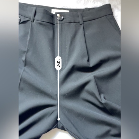 Mango MNG Black High Waisted Pleated Straight Leg Dress Pants Sz 8 - Picture 7 of 17